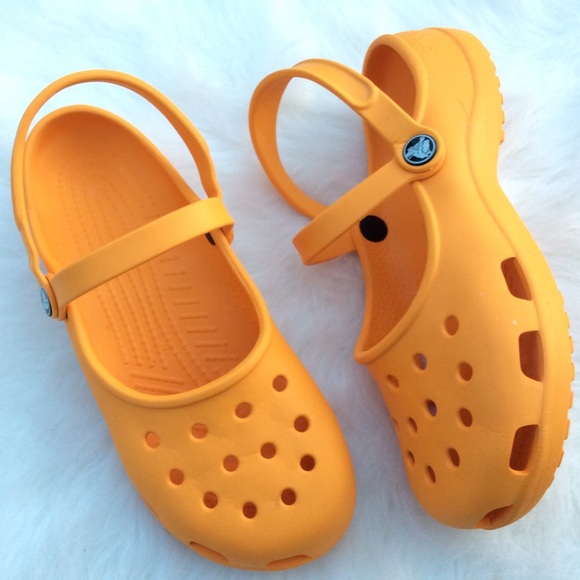 light orange crocs
